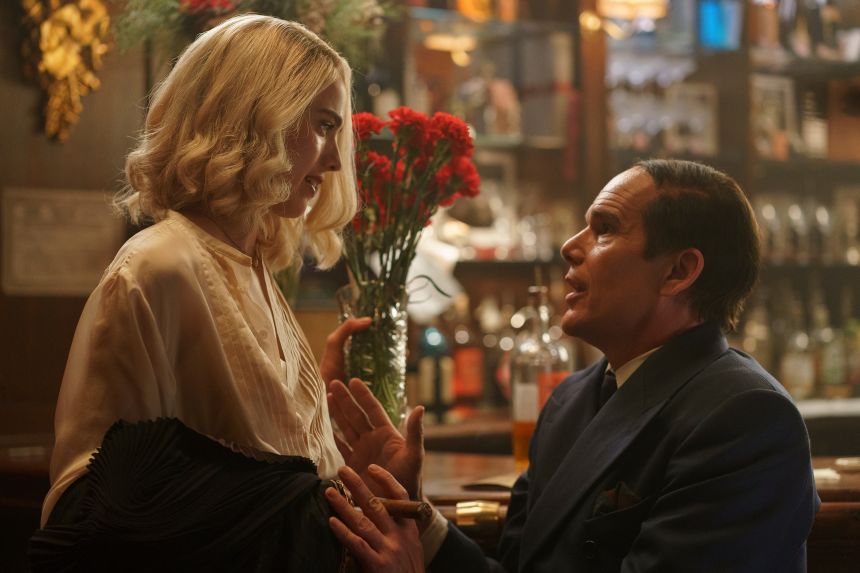 Margaret Qualley and Ethan Hawke in “Blue Moon.”