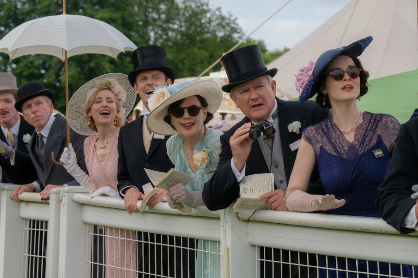 (from) Laura Carmichael, Harry Hadden-Paton, Elizabeth McGovern, Hugh Bonneville and Michelle Dockery in "Downton Abbey: The Grand Finale."