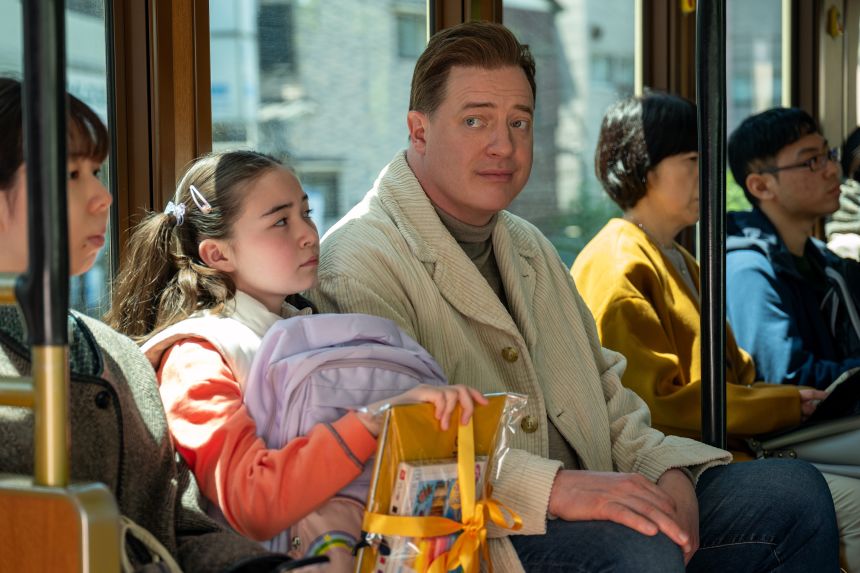 Shannon Gorman and Brendan Fraser in "Rental Family."